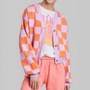 Ascot + Hart for Target checkered cardigan